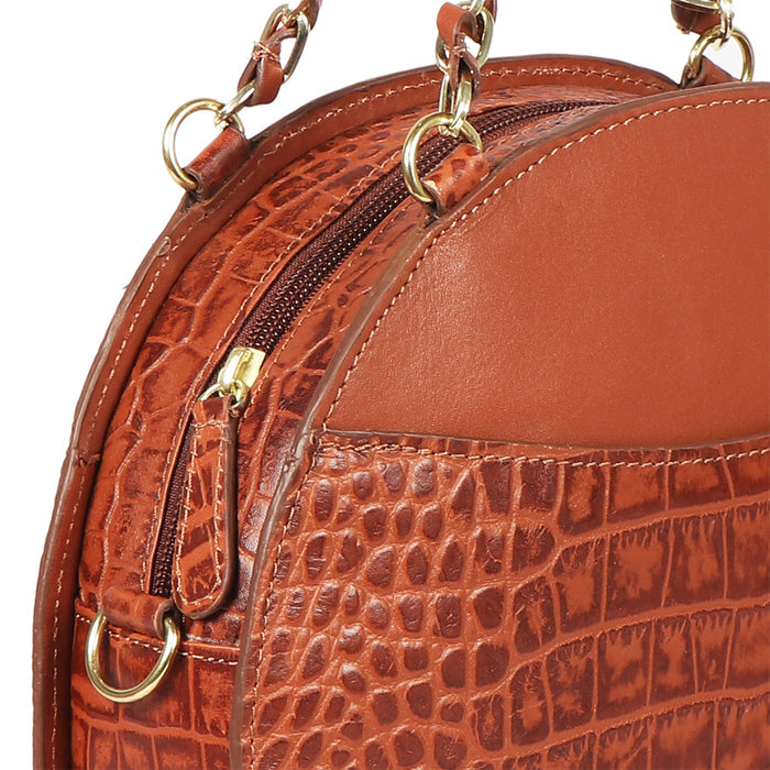 Ee Lilac 03 Tan Leather Satchel