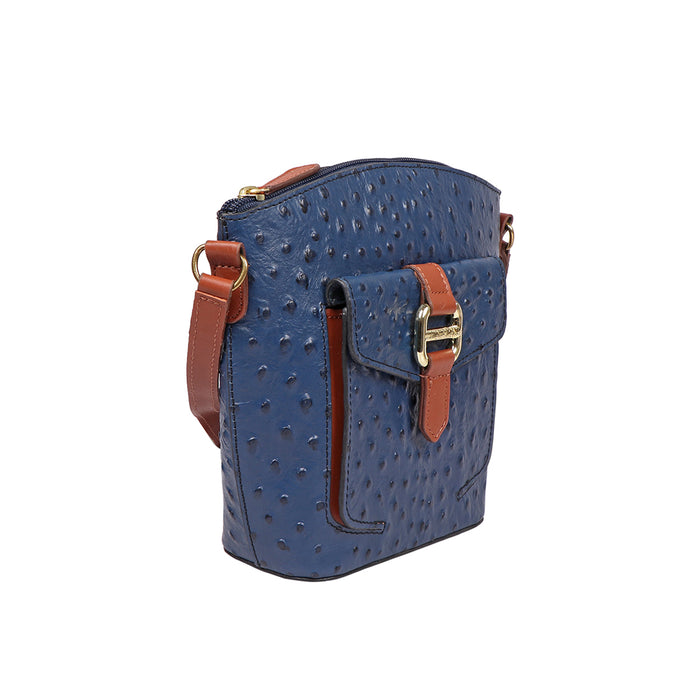 Ee Lotus 01 Blue Leather Sling Bag