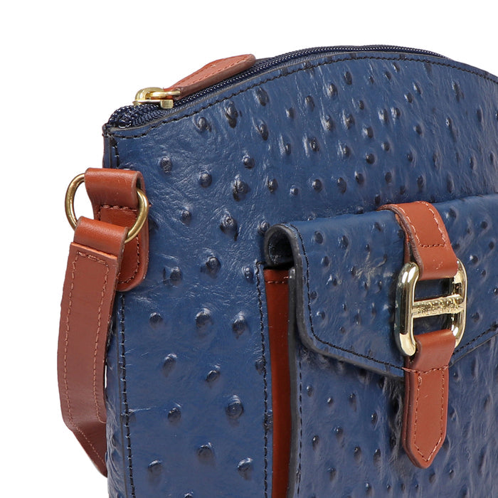 Ee Lotus 01 Blue Leather Sling Bag