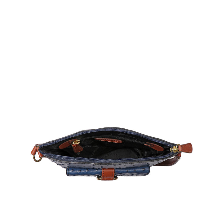 Ee Lotus 01 Blue Leather Sling Bag