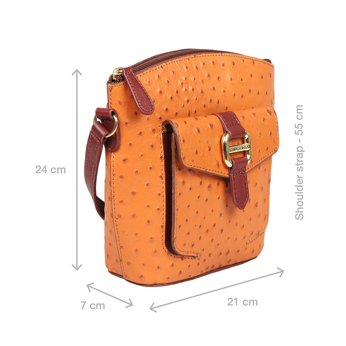 Ee Lotus 01 Tan Leather Sling Bag
