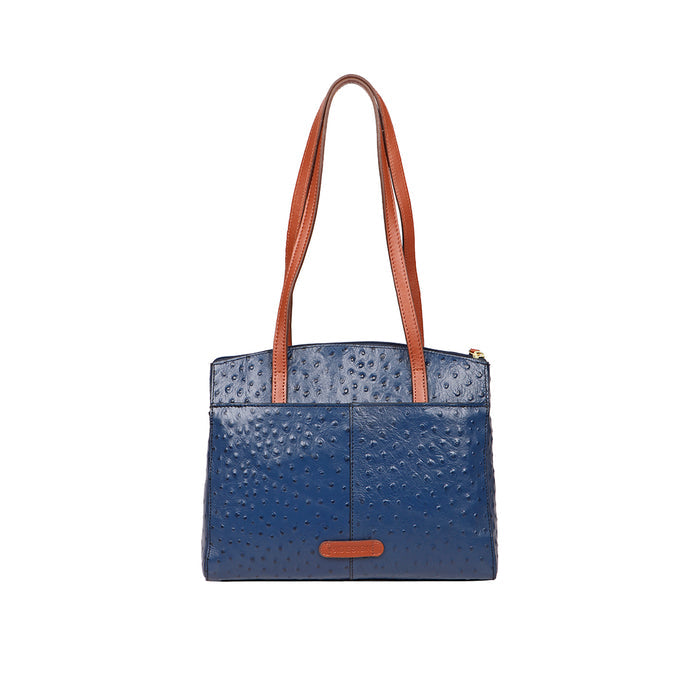 Ee Lotus 02 Blue Leather Shoulder Bag