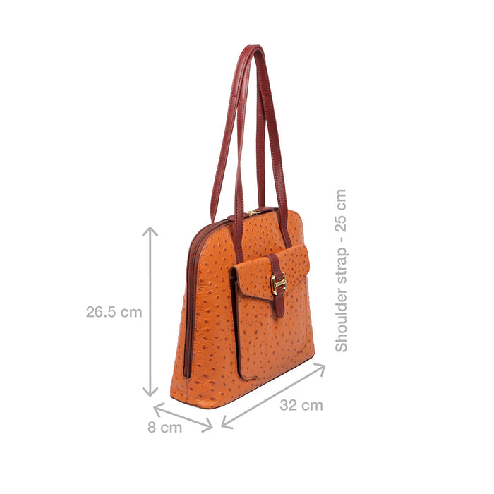 Ee Lotus 03 Tan Leather Shoulder Bag