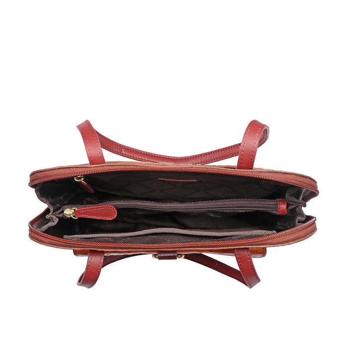 Ee Lotus 03 Tan Leather Shoulder Bag