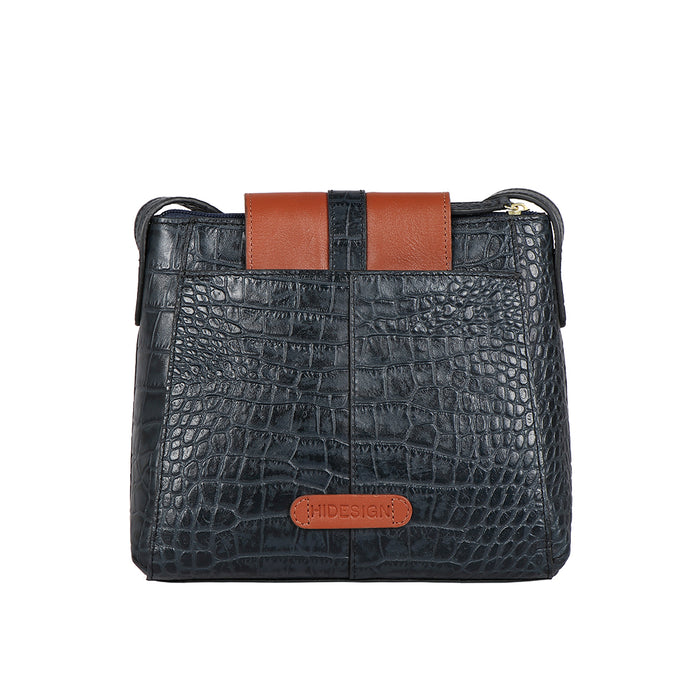 Ee Lyra Blue Leather Sling Bag