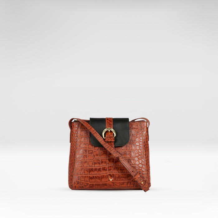 Ee Lyra Tan Leather Sling Bag