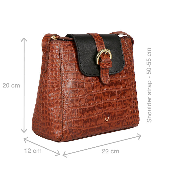 Ee Lyra Tan Leather Sling Bag