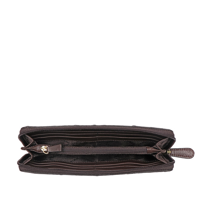 Ee Mackenziew2-M Brown Leather Zip Around Wallet