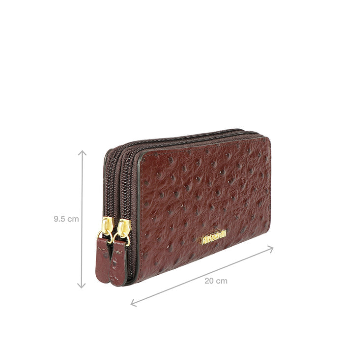 Ee Mackenziew3-M Brown Leather Double Zip Around Wallet