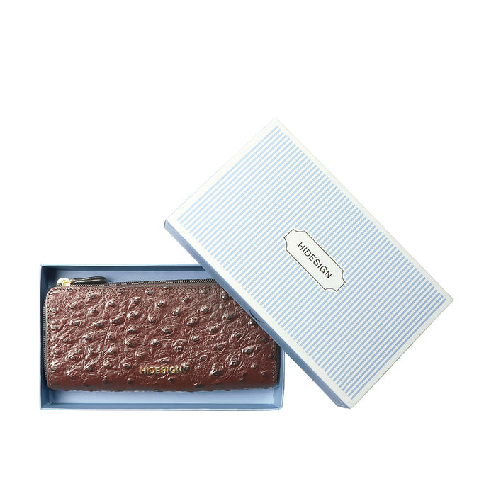 Ee Mackenziew3-M Brown Leather Double Zip Around Wallet