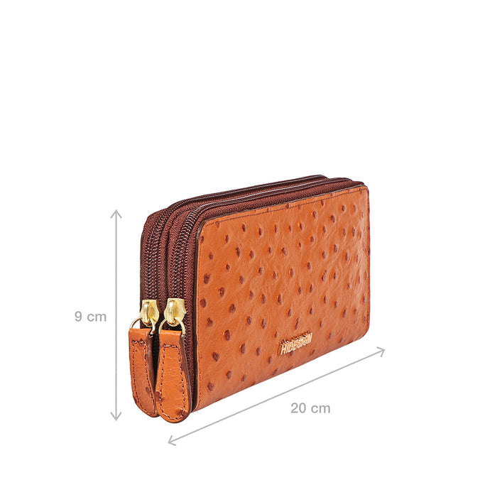 Ee Mackenziew3-M Tan Leather Double Zip Around Wallet