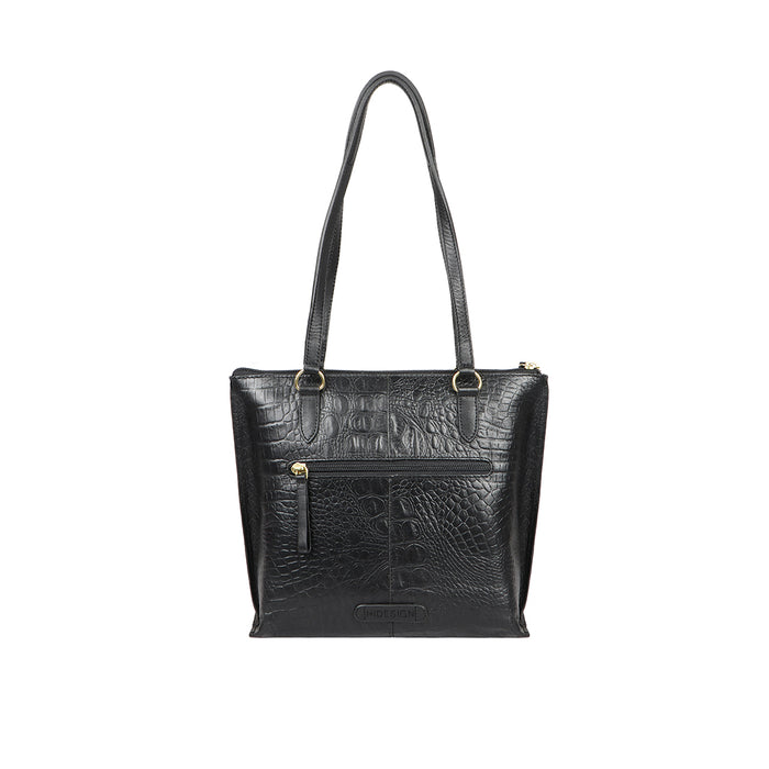 Ee Maple 02 Black Leather Tote Bag