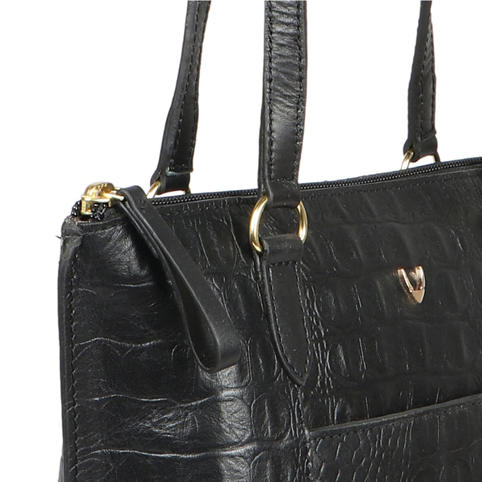 Ee Maple 02 Black Leather Tote Bag