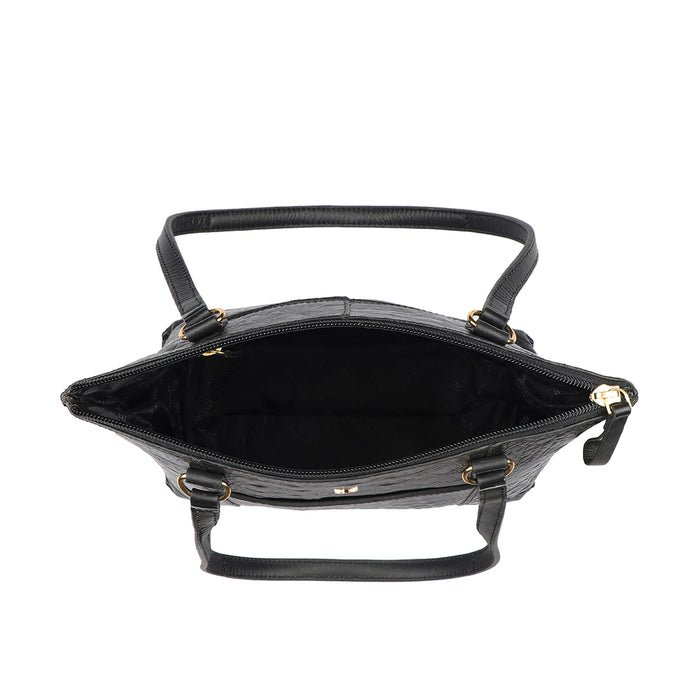 Ee Maple 02 Black Leather Tote Bag