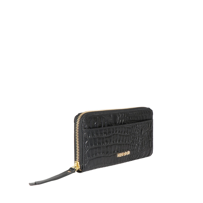 Ee Maple W2-M Black Leather Zip Around Wallet