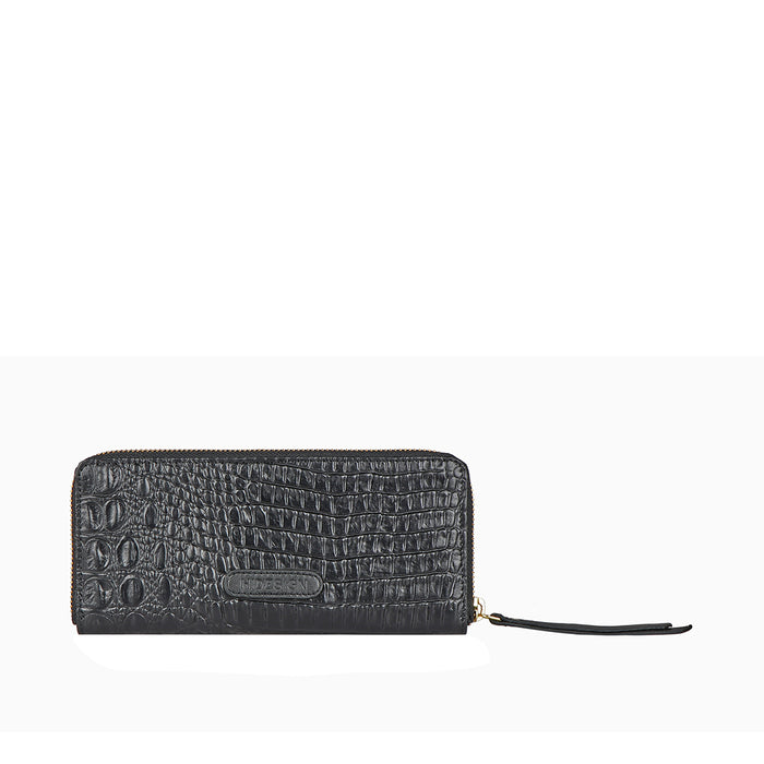 Ee Maple W2-M Black Leather Zip Around Wallet