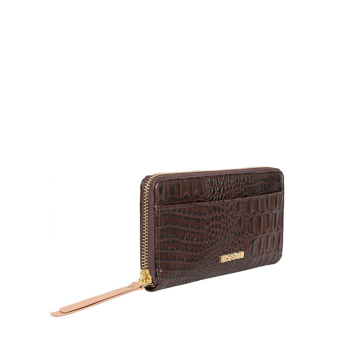 Ee Maple W2-M Brown Leather Zip Around Wallet