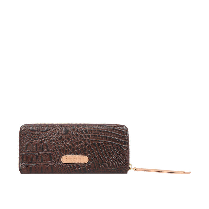 Ee Maple W2-M Brown Leather Zip Around Wallet