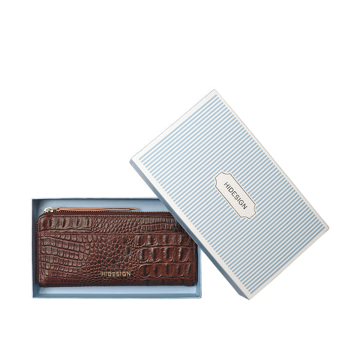 Ee Maple W2-M Brown Leather Zip Around Wallet