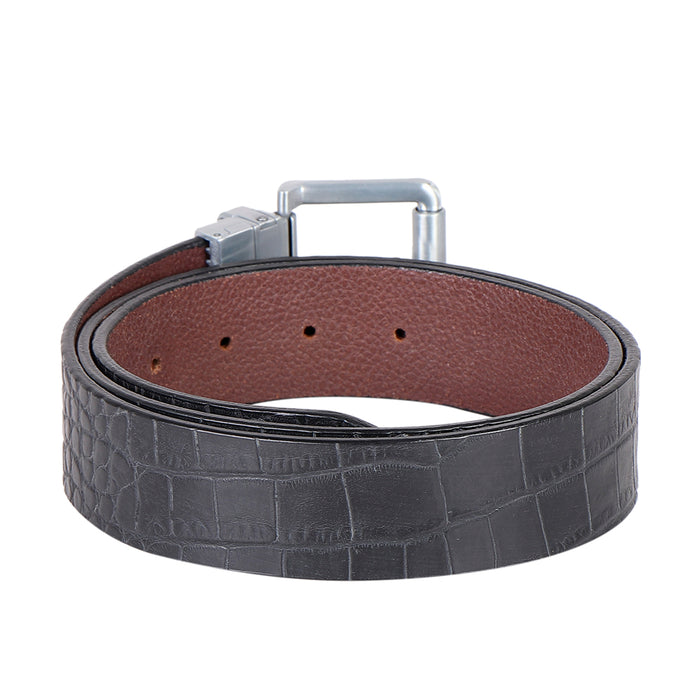 Ee Mateo Men's Black Reversible Leather Belt