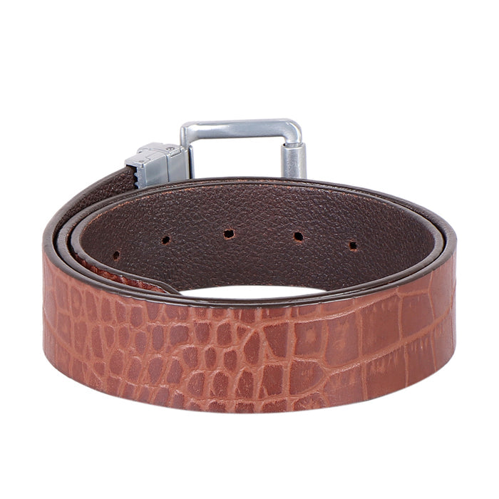 Ee Mateo Men's Tan Reversible Leather Belt