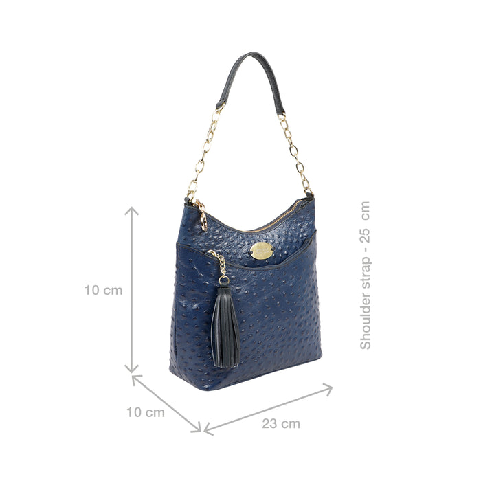 Ee Molokini 04 Blue Leather Shoulder Bag
