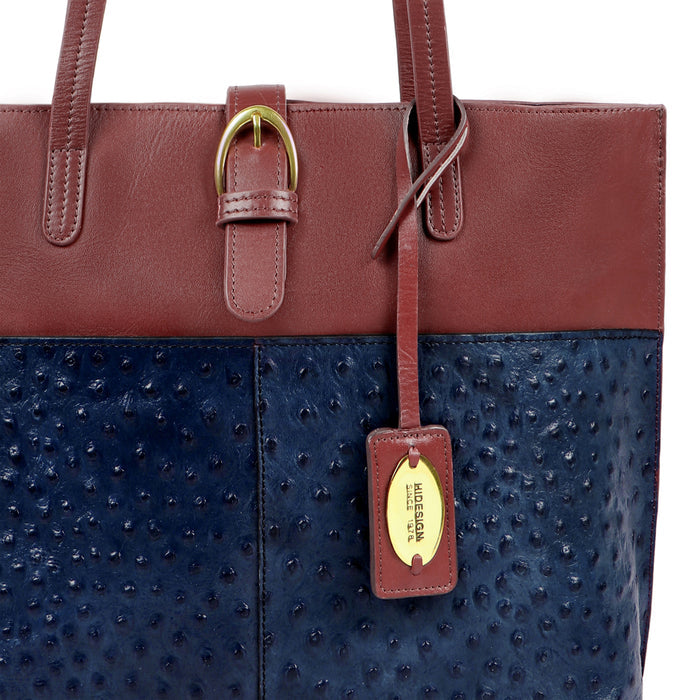 Ee Molokini 05 Blue Leather Tote Bag