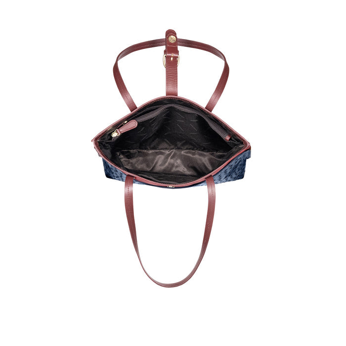 Ee Molokini 05 Blue Leather Tote Bag