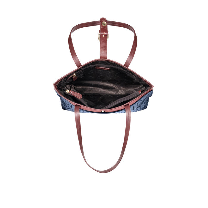 Ee Molokini 05 Blue Leather Tote Bag