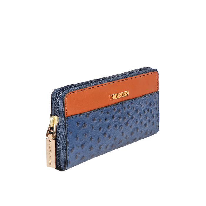 Ee Morocco W1-M Blue Leather Zip Around Wallet