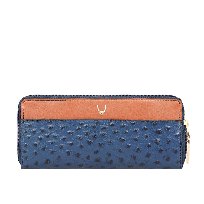 Ee Morocco W1-M Blue Leather Zip Around Wallet