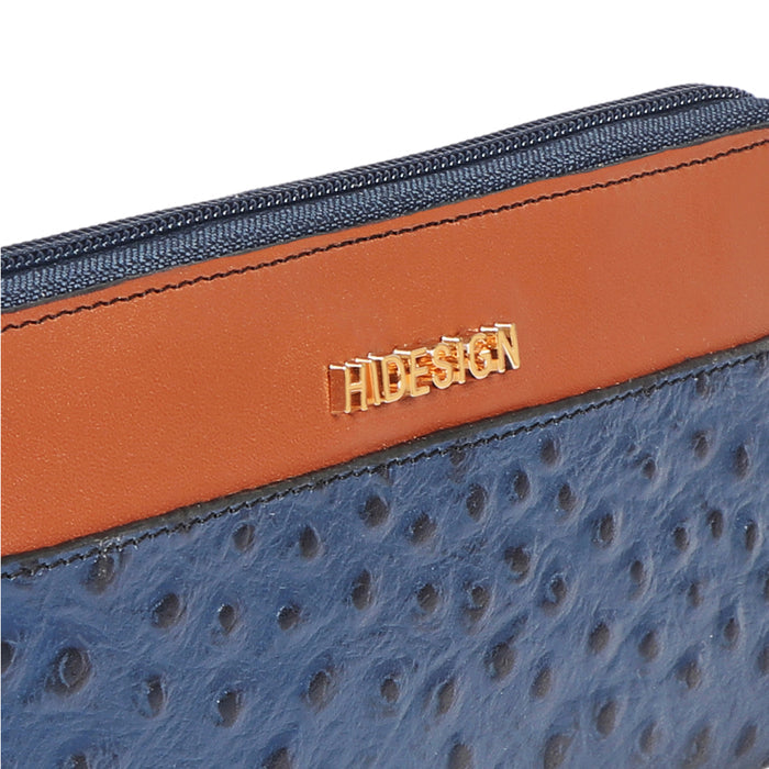 Ee Morocco W1-M Blue Leather Zip Around Wallet