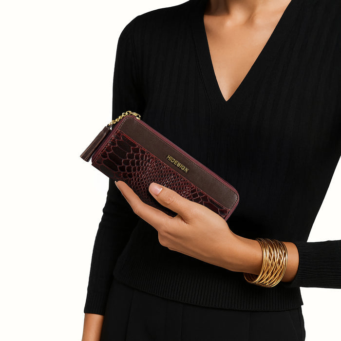 Ee Morocco W1  Marsala Leather Zip Around Wallet