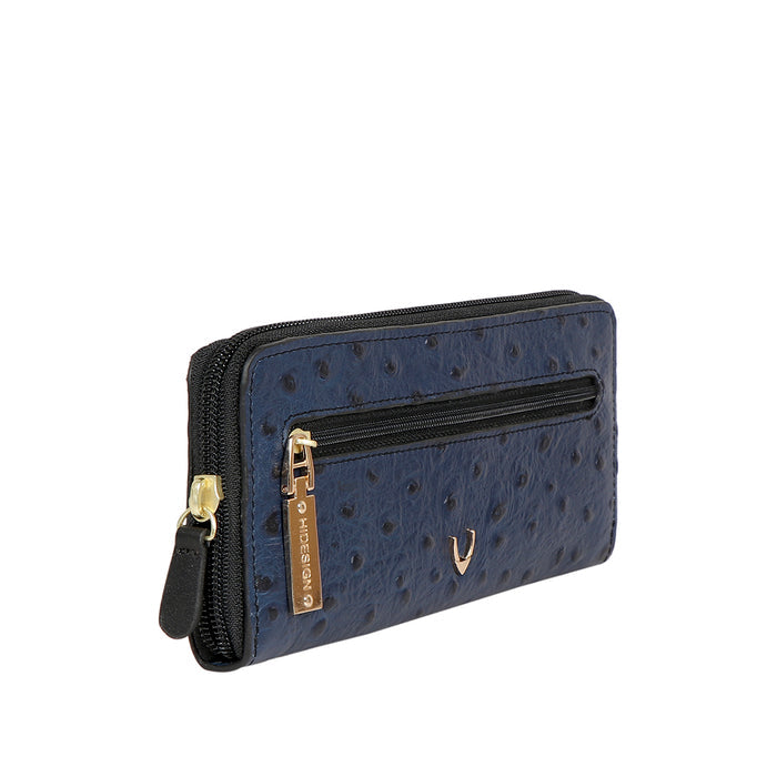 Ee Morocco W3-M Blue Leather Zip Around Wallet