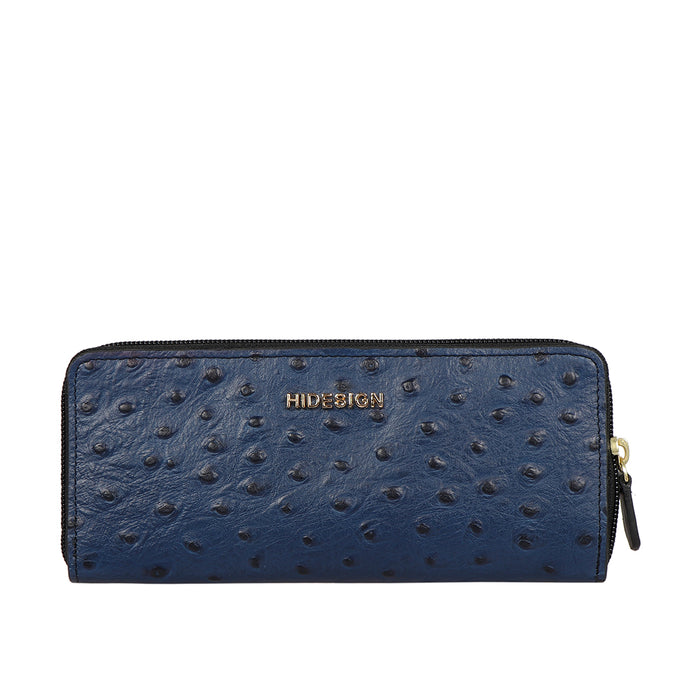 Ee Morocco W3-M Blue Leather Zip Around Wallet