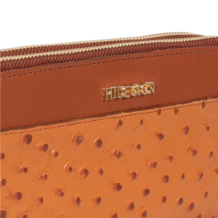 Ee Morocco W4-M Tan Leather Double Zip Around Wallet