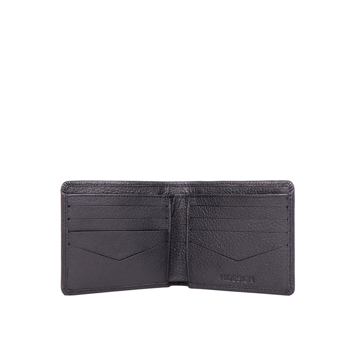 Ee Myw-01  Black Leather Bi-Fold Wallet