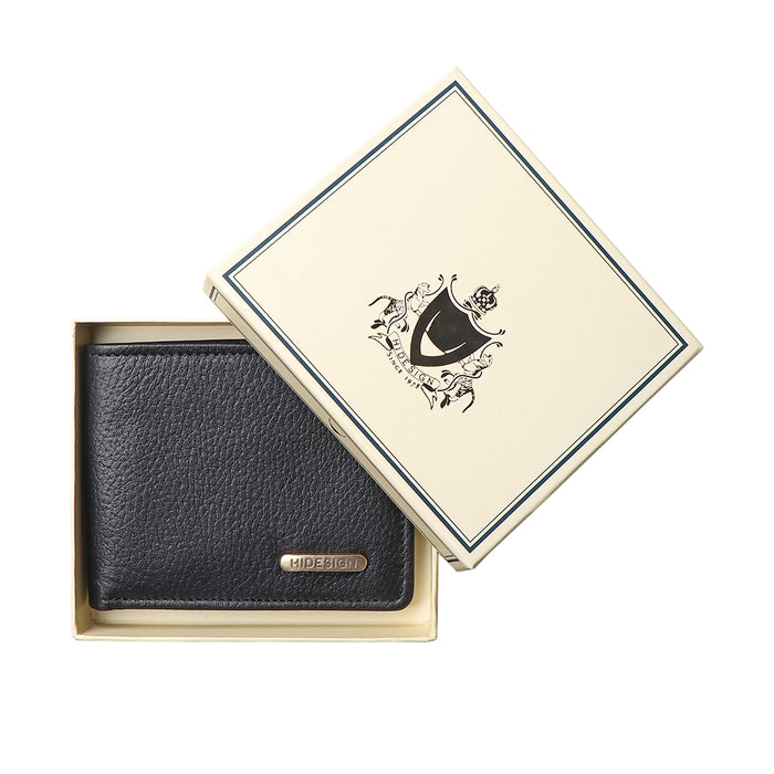 Ee Myw-01  Black Leather Bi-Fold Wallet