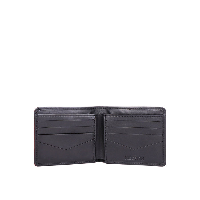 Ee Myw-01A  Black Leather Bi-Fold Wallet