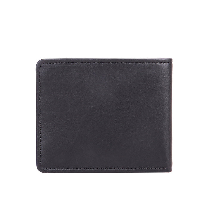 Ee Myw-01A  Black Leather Bi-Fold Wallet