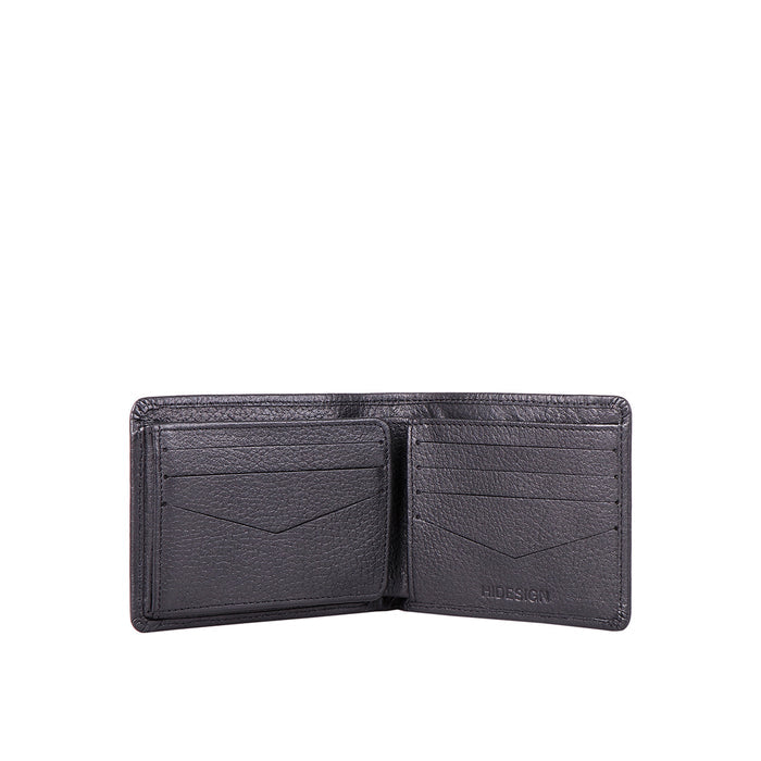 Ee Myw-02  Black Leather Bi-Fold Wallet