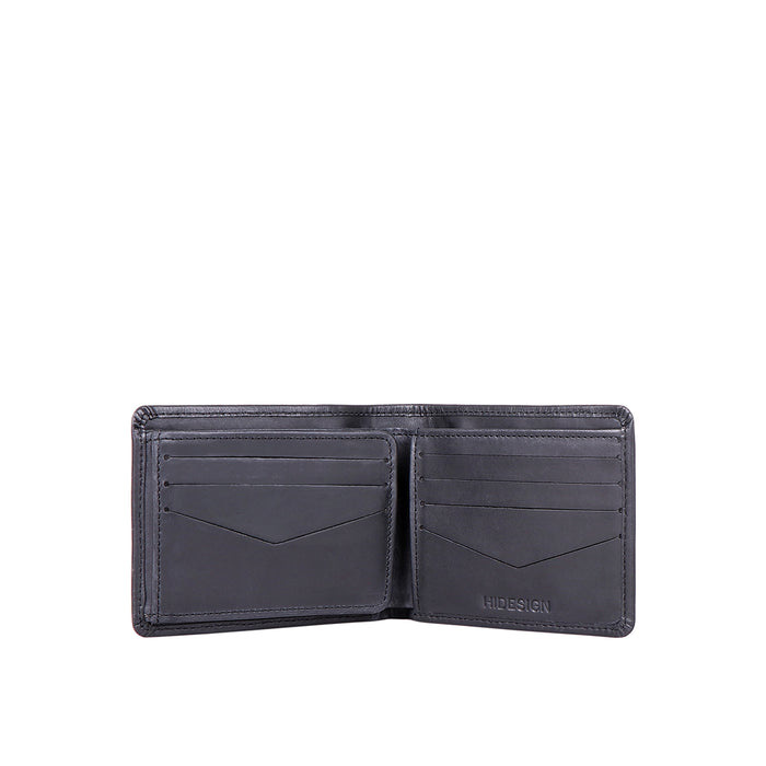 Ee Myw-02  Black Leather Bi-Fold Wallet
