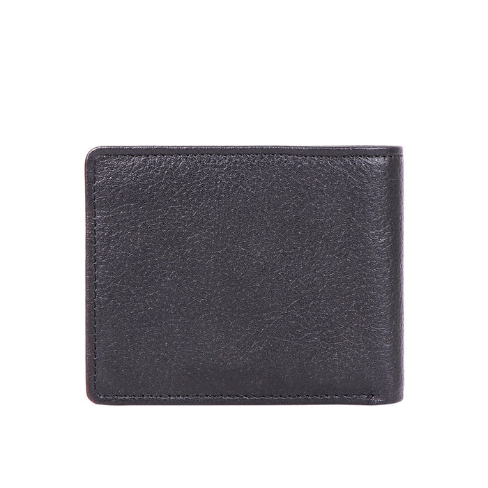 Ee Myw-02  Black Leather Bi-Fold Wallet