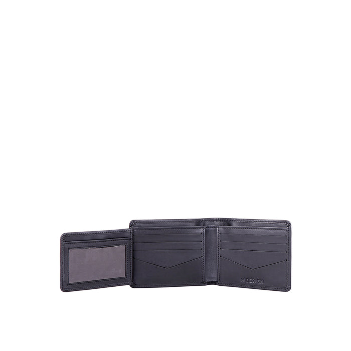 Ee Myw-02  Black Leather Bi-Fold Wallet