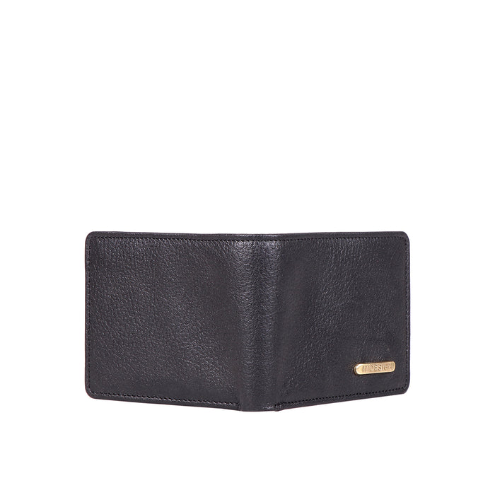 Ee Myw-02  Black Leather Bi-Fold Wallet
