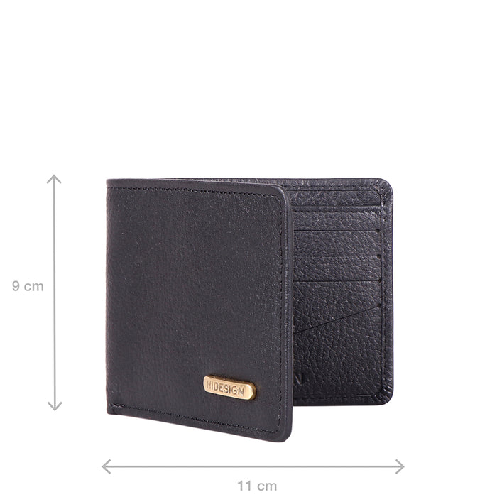 Ee Myw-02  Black Leather Bi-Fold Wallet