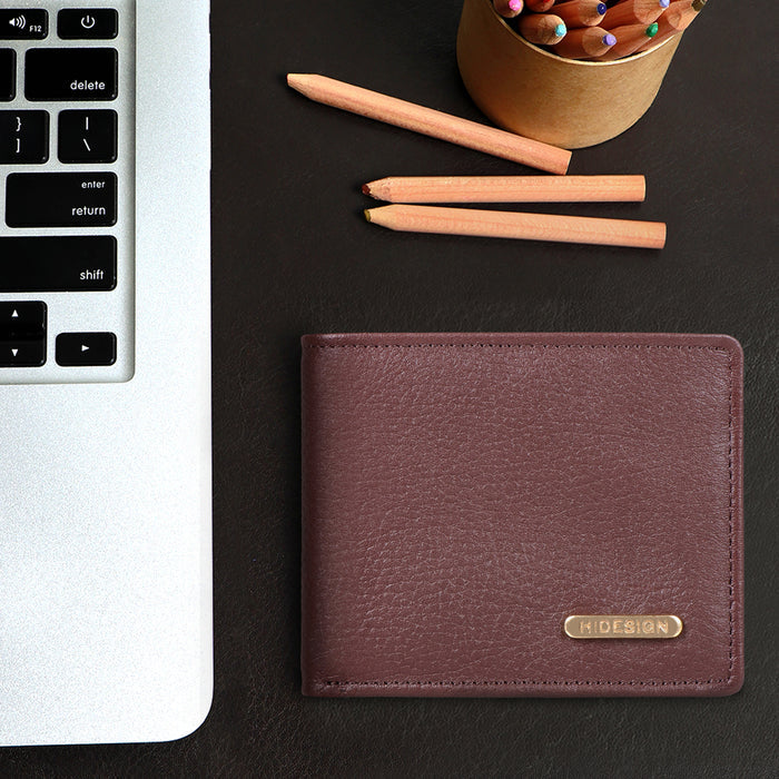 Ee Myw-02  Brown Leather Bi-Fold Wallet