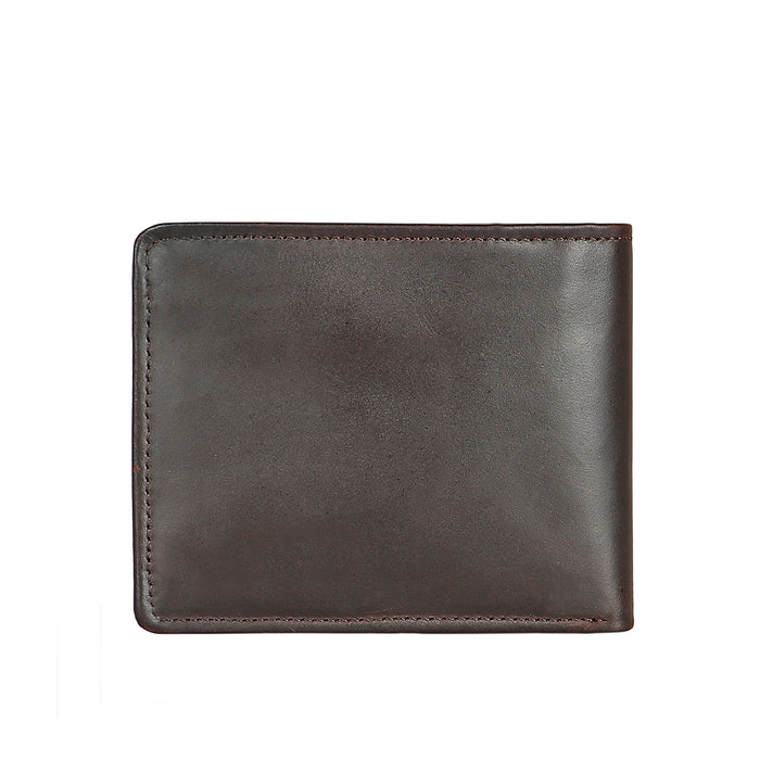 Ee Myw-02  Brown Leather Bi-Fold Wallet