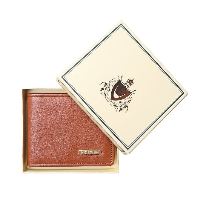 Ee Myw-02  Tan Leather Bi-Fold Wallet