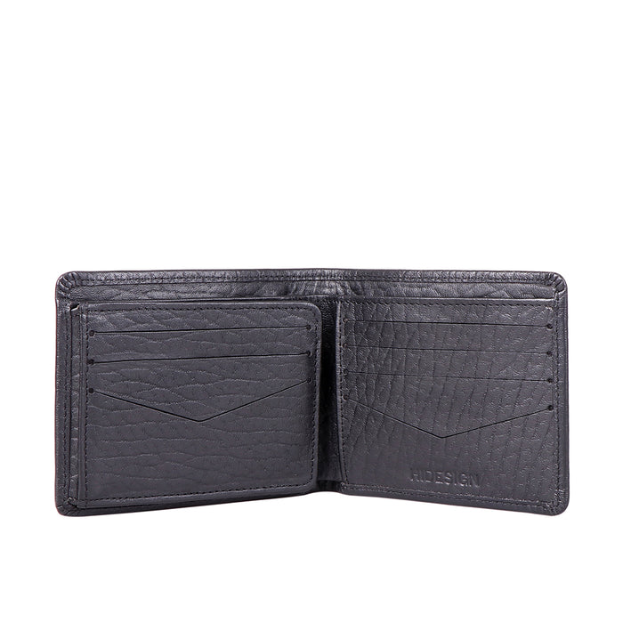 Ee Myw-02A  Black Leather Bi-Fold Wallet